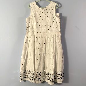 Mini Boden size 7/8 sleeveless white dress silver sequins disco glam holiday